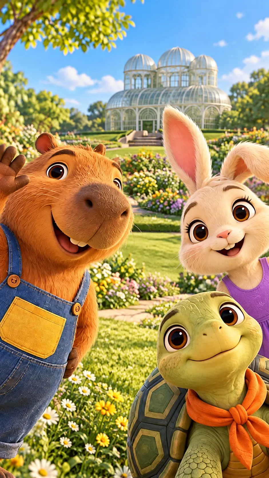 Pipo, Lila e Teco em Selfie no Jardim Botânico