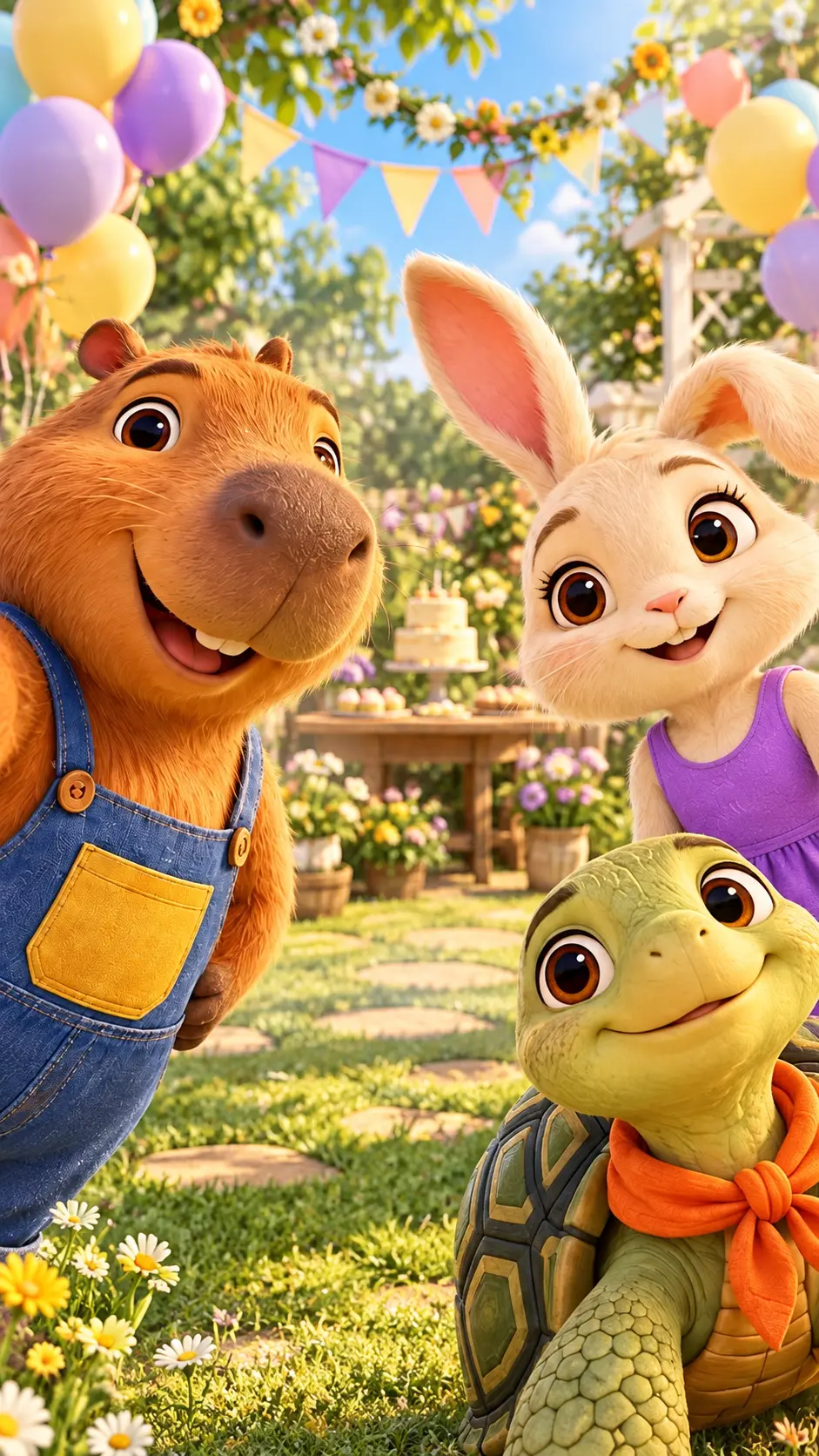 Pipo, Lila e Teco em Selfie de Aniversário