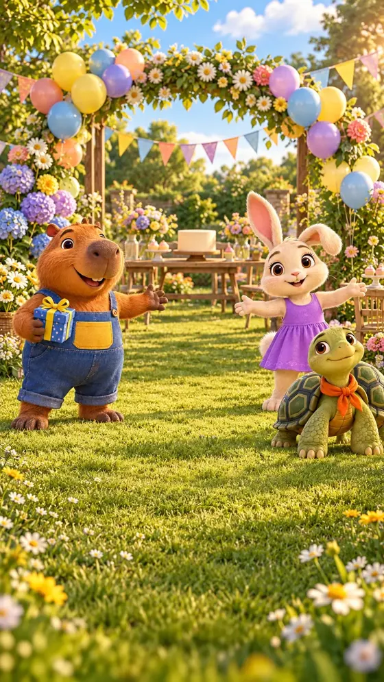 Pipo, Lila e Teco em Aniversário com a Turma