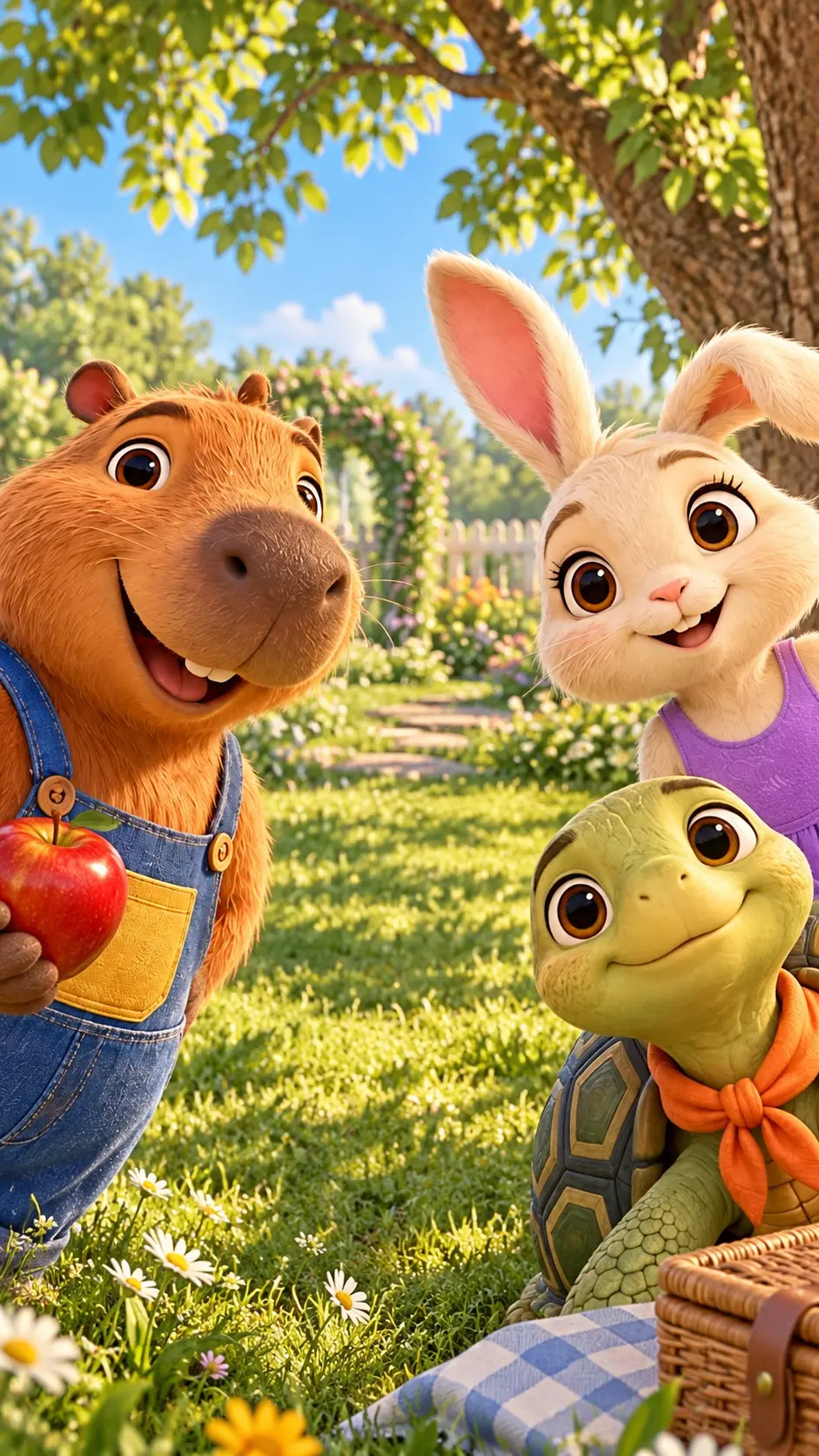 Pipo, Lila e Teco em Selfie no Piquenique